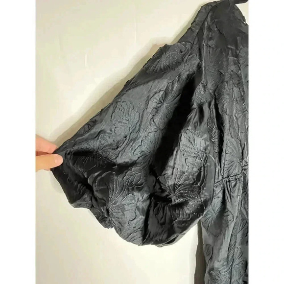 KIKA VARGAS X Target MIDI Dress Floral Texture Scallop Back Puff Sleeve Size 1X - Picture 11 of 12